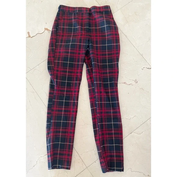 Zara Pants Jumpsuits Zara Red Black Plaid Pants Xs Poshmark
